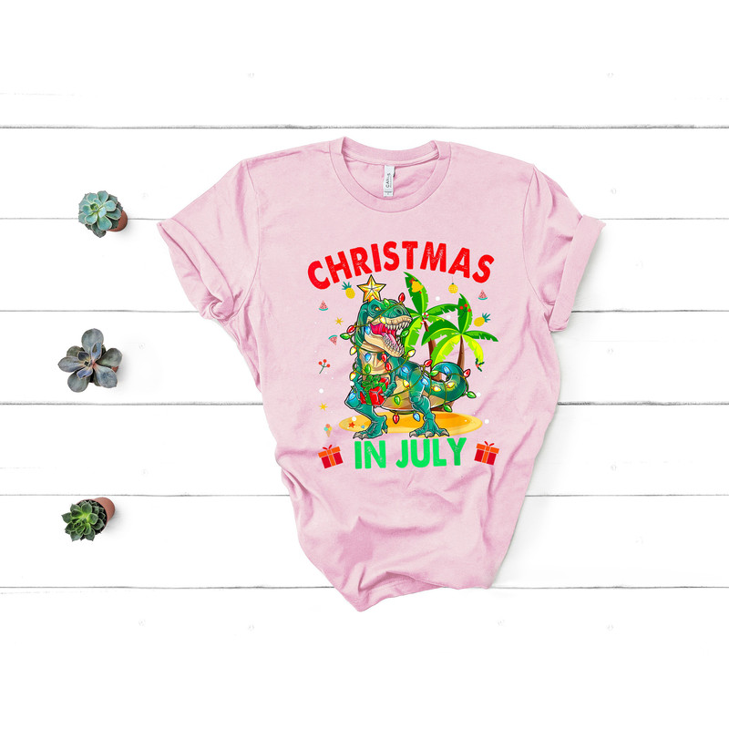 Christmas in July Tee, Holiday Santa Claus Tee, Family Summer Vacation Tee, Santa At The Beach, Xmas In Summer Tee, Tropical Christmas Tee - 4.jpg