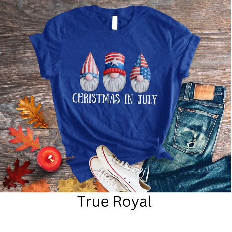 Christmas in July T-shirt, Gnome X-mas in July Shirt, Gnome 4th of July Tshirt, Fourth of July Gnome Shirt, Fun independence Day Tee - 1.jpg