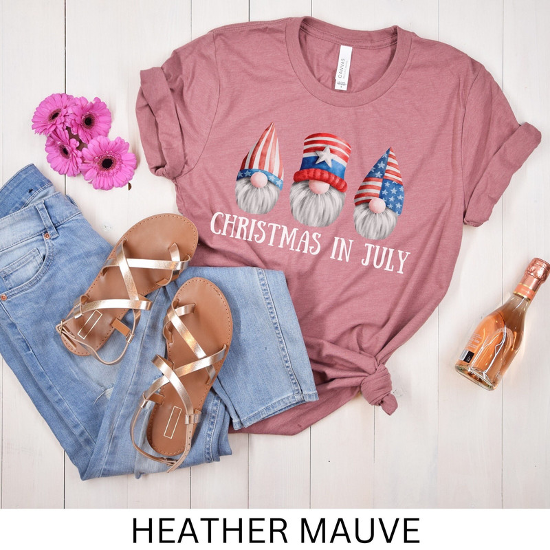 Christmas in July T-shirt, Gnome X-mas in July Shirt, Gnome 4th of July Tshirt, Fourth of July Gnome Shirt, Fun independence Day Tee - 4.jpg