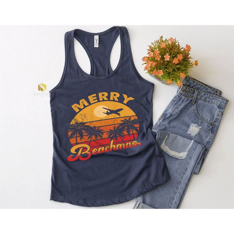 Merry Beachmas Shirt, Vintage Christmas in July Shirt, Tropical Christmas Retro Shirt, Summer Christmas Vacation Shirt - 5.jpg