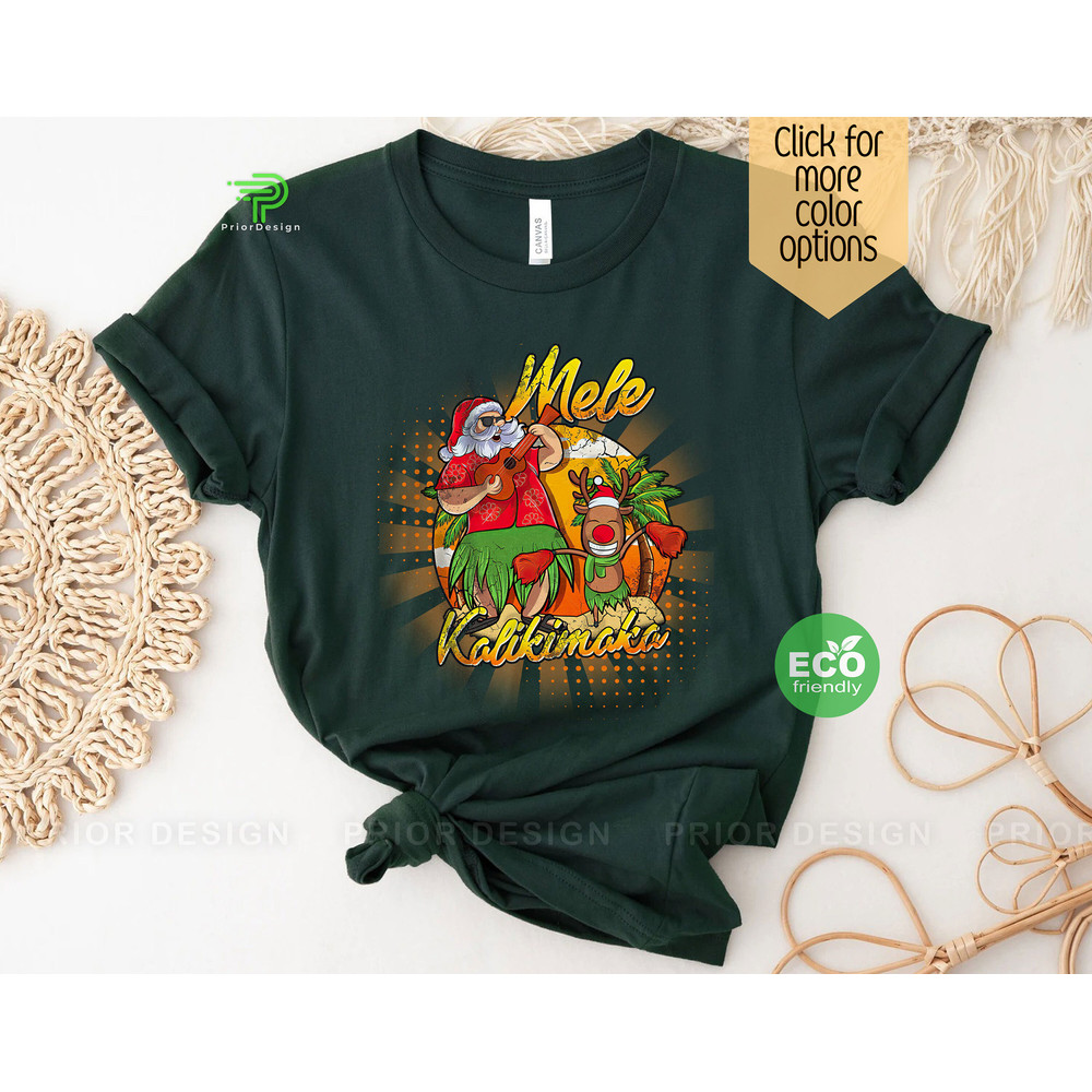 Vintage Pop Art Mele Kalikimaka Santa Christmas in July Shirt, Retro 80s Hawaiian Christmas Party Tshirt, Tropical Christmas Gift - 2.jpg