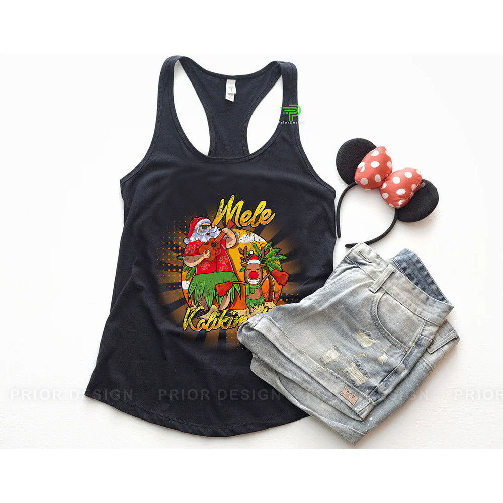 Vintage Pop Art Mele Kalikimaka Santa Christmas in July Shirt, Retro 80s Hawaiian Christmas Party Tshirt, Tropical Christmas Gift - 5.jpg