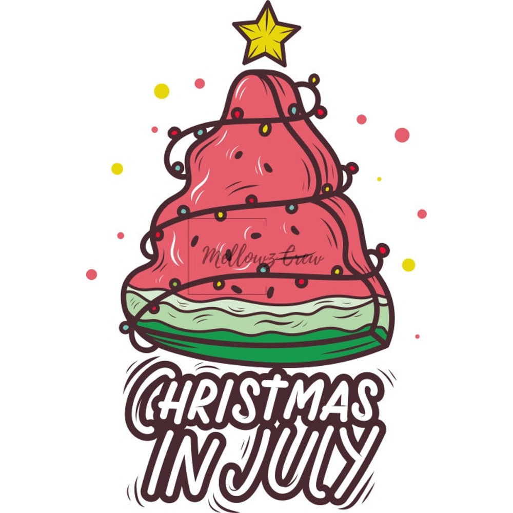 Watermelon Christmas, Tree Christmas, Christmas In July Summer Vacation PNG, summer vacation png, watermelon Christmas tree,melon Christmas - 1.jpg