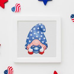 Patriotic baby, Independence day, Cross stitch pattern, Counted cross stitch
