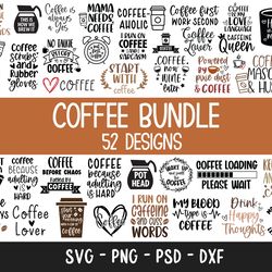 Coffee SVG Bundle: Humorous Coffee, Coffee Quote, Caffeine Queen, Coffee Enthusiasts, Coffee Addicts, Cup SVG .