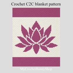 Crochet C2C Lotus Flower graphgan blanket pattern PDF Download