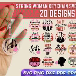strong woman svg keychain bundle | svg