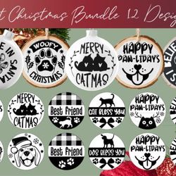 pet christmas ornament bundle svg