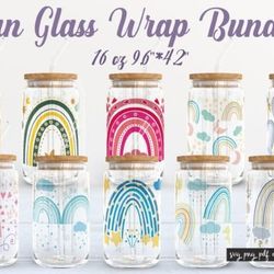 rainbow glass can wrap bundle svg | can