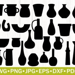flower vases silhouettes bundle | svg
