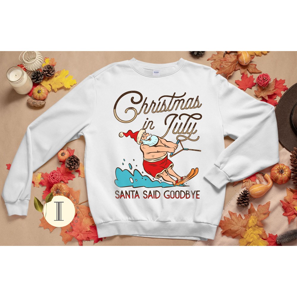 Beach Christmas Santa Shirt, Summer Vacation Outfit, Christmas in July Gift, Tropical Christmas Shirt - 3.jpg