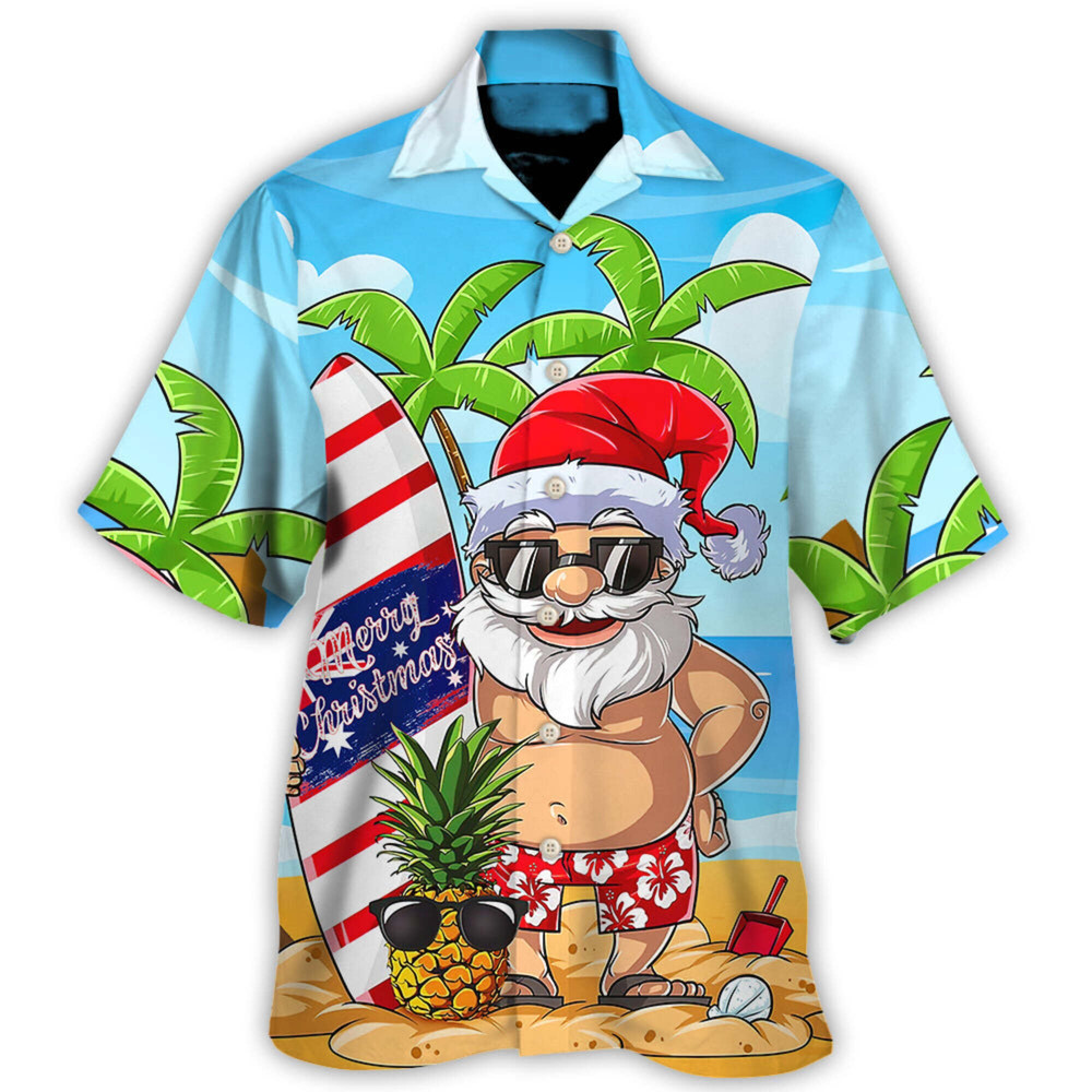 Christmas In July Santa Let’s Surf Summer Vibe Hawaiian Shirt, Tropical Christmas Shirt, Summer Santa Aloha Shirt, Tropical Xmas Shirt - 3.jpg