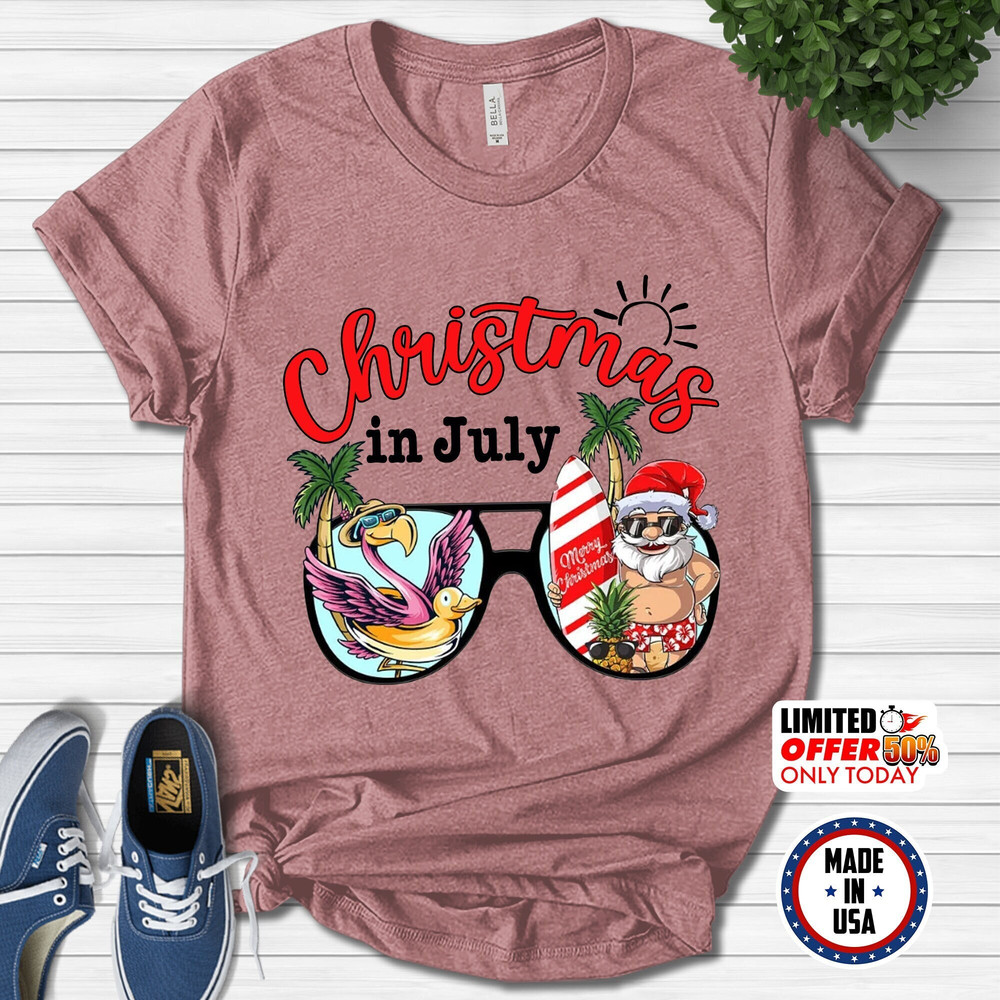 Christmas in July Shirt, Tropical Christmas, Summer Christmas, Christmas Shirt, Beach Christmas,Hawaiian Christmas,July Christmas T-19062303 - 1.jpg