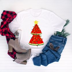 christmas in july shirt, xmas in july gift, tropical christmas shirt, watermelon tshirt,summer santa shirt,mele kalikima