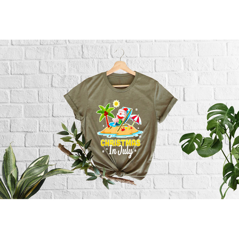 Christmas in July Shirt, Xmas in July Tshirt, Summer Santa Shirt,Santa At The Beach, Funny Summer Gift,Tropical Christmas, Funny Beach Vibes - 6.jpg