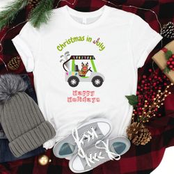 Christmas in July,Golfers T-Shirt,Womens apparel,Golf Cart Community tee,over 55 communities,Retired,Golfing Shirt,Unise