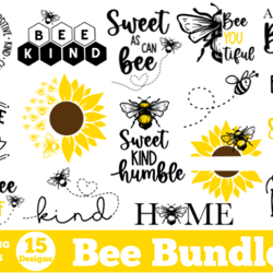 bee bundle svg 15 designs, cut files