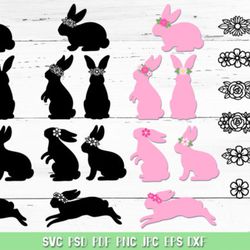 easter bunny silhouette bundle svg