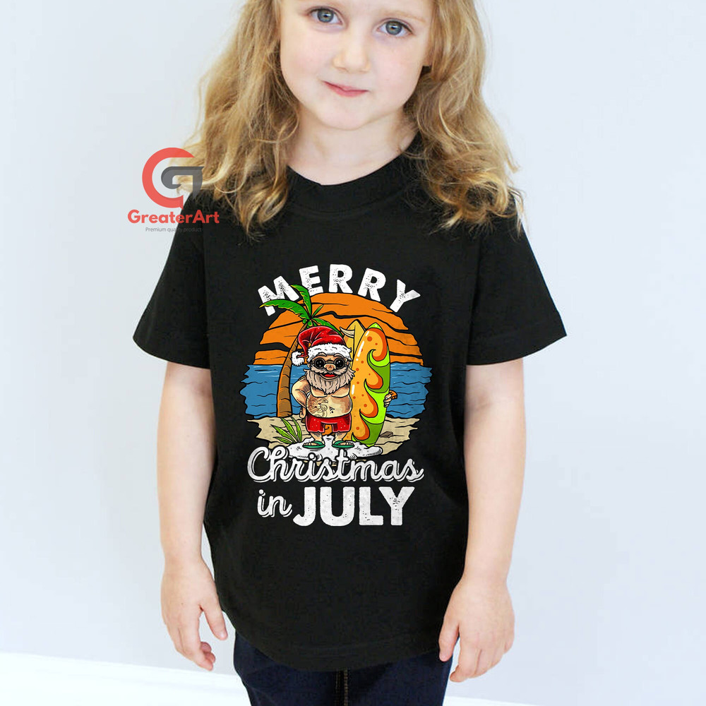 Funny Vintage Christmas in July Beach Shirt, Let the Sea Get You Free Shirt, Matching Summer Vacation Beach Shirt - 5.jpg