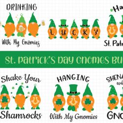 st. patrick's day gnomes bundle svg