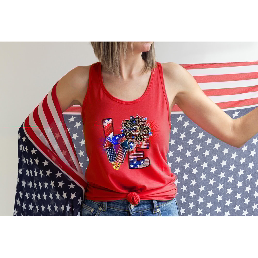 America Shirt, Love America Shirt, 4th Of July Shirt, Fourth of July, Sunflower America Shirt, Memorial Day Shirt, Independence Day Shirt - 3.jpg