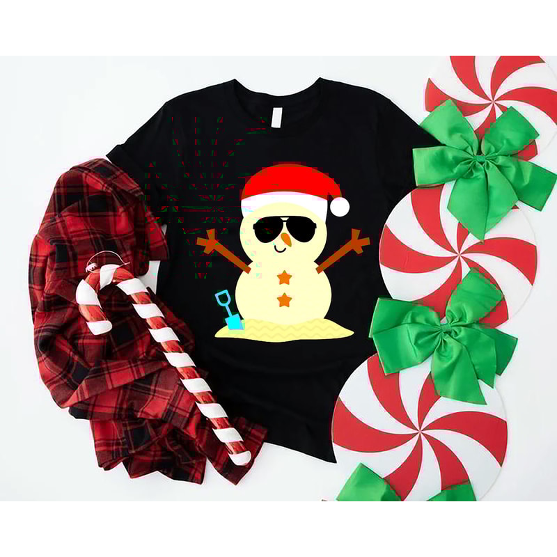 Beach Snowman Tshirt, Christmas in July, Christmas in Summer Gift, Christmas Snowman in July, Christmas in July Shirt Gift, Summer Xmas Tee - 6.jpg