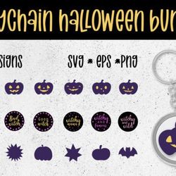 happy halloween keychain big bundle svg