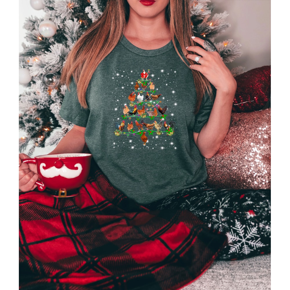 Chicken Christmas Tree Shirt – Farmer Christmas Shirt – Santa Farmer T-Shirt – Christmas Farmer Family Shirt – Chicken Christmas Shirt - 1.jpg