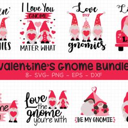 valentine's day gnomes bundle svg