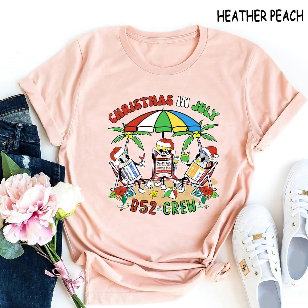 Christmas In July Nurse Shirt, Xmas July Nurse B52 Crew Shirt,Funny ER Ed Nurse Tech Shirt,Emergency Room Rn Tshirt, B52 and Chill - 5.jpg