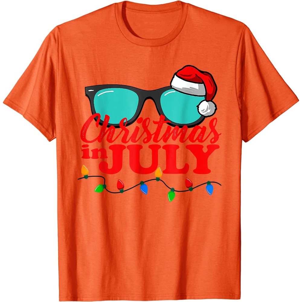 Christmas In July Santa Hat Sunglasses Summer Celebration T-Shirt - 41699 - 8.jpg