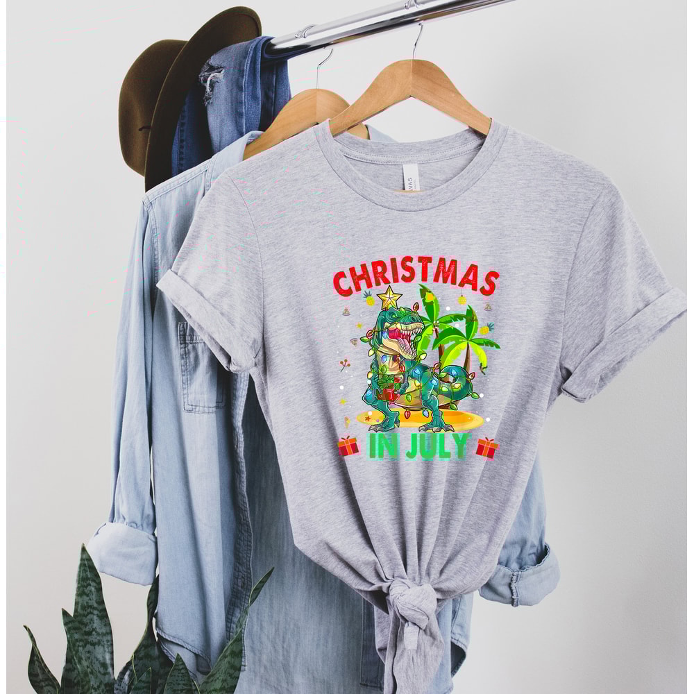 Christmas in July Shirt, Christmas in July Matching Shirt, Summer Vacation Shirt, Hawaiian Christmas, Xmas In July Shirt, Tropical Christmas - 5.jpg