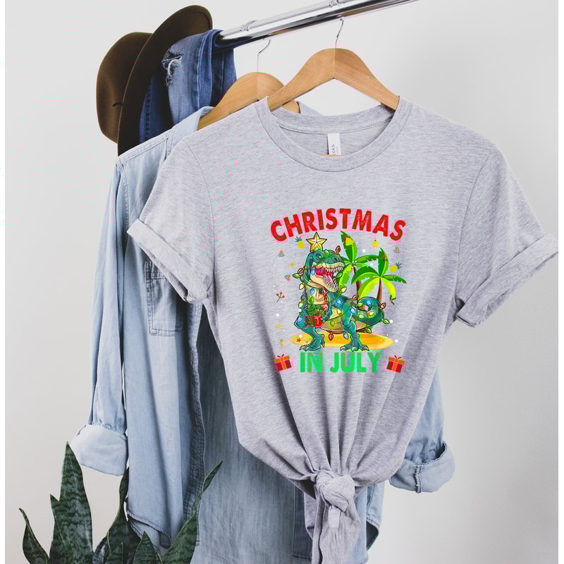 Christmas in July Shirt, Christmas in July Matching Shirt, Summer Vacation Shirt, Hawaiian Christmas, Xmas In July Shirt, Tropical Christmas - 5.jpg