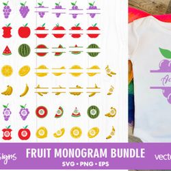 fruit monogram bundle svg