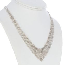 TIFFANY & CO necklace mesh bib wrap in sterling silver 925 designed by Elsa Peretti Long approx cm 66 Original in Tiffan