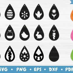 easter teardrop earrings bundle svg