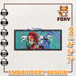 tanjiro anime design, anime embroidery design, anime machine embroidery design, gift for anime fan, instant download