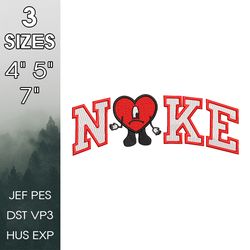 nike embroidery design, bad bunny designs logo, 3 sizes