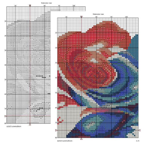 Cross stitch pattern watercolor rose (5).png