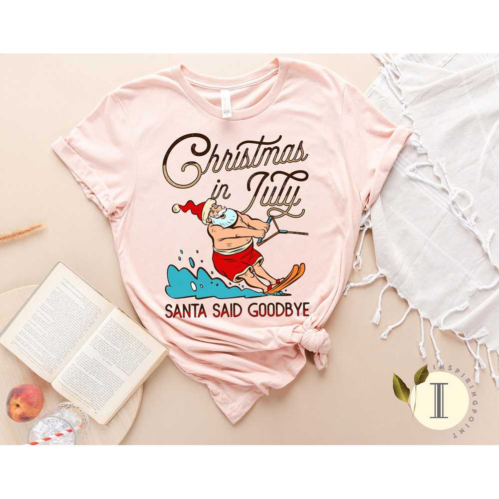 Beach Christmas Santa Shirt, Summer Vacation Outfit, Christmas in July Gift, Tropical Christmas Shirt - 2.jpg