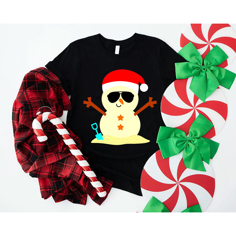 Beach Snowman Tshirt, Christmas in July, Christmas in Summer Gift, Christmas Snowman in July, Christmas in July Shirt Gift, Summer Xmas Tee - 6.jpg