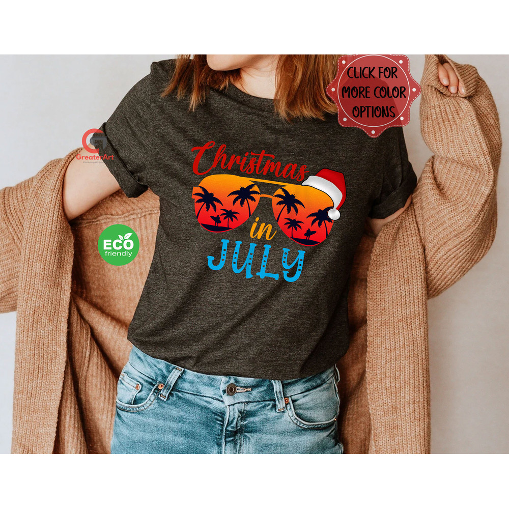 Beach Sunglasses Christmas in July Shirt, Summer Xmas Shirt Gift for Men Women Kids, Mele Kalikimaka Gift Tee, Gift for Him - 2.jpg