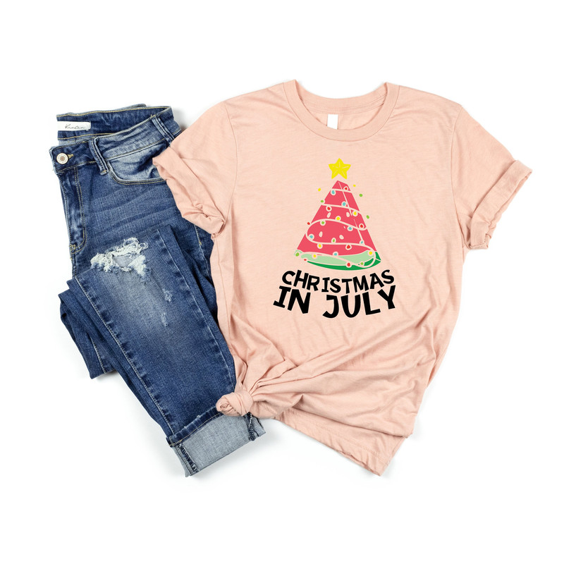 Christmas In July Shirt, Watermelon Christmas Shirt, Xmas In July, Watermelon Shirt, Christmas Shirt, Xmas In Summer, Xmas Tree - 1.jpg