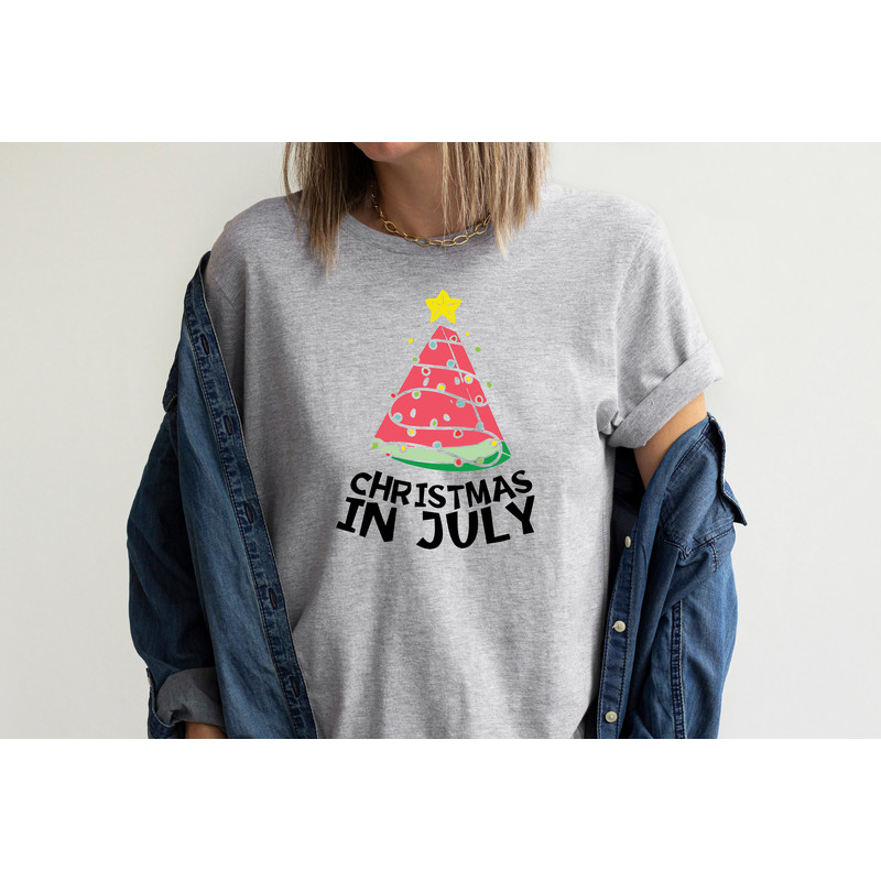 Christmas In July Shirt, Watermelon Christmas Shirt, Xmas In July, Watermelon Shirt, Christmas Shirt, Xmas In Summer, Xmas Tree - 4.jpg