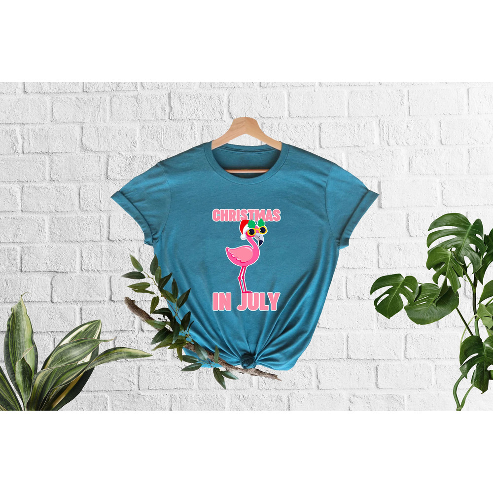 Christmas in July Shirt, Flamingo Shirt for Women, Christmas in Summer Shirt, Christmas Flamingo, Summer Christmas,Xmas In July, Beach Vibes - 6.jpg