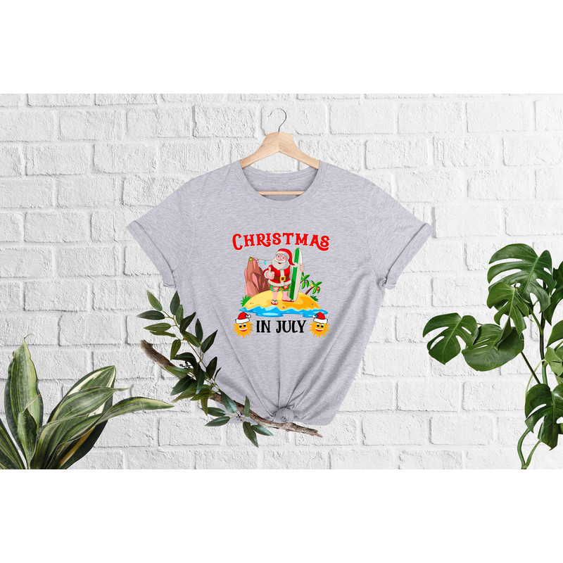 Christmas In July Shirt, Funny Summer T-Shirt, Summer Santa Shirt, Xmas In Summer, Xmas In July, Funny Christmas Shirt, Santa At The Beach - 3.jpg