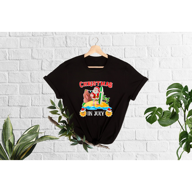 Christmas In July Shirt, Funny Summer T-Shirt, Summer Santa Shirt, Xmas In Summer, Xmas In July, Funny Christmas Shirt, Santa At The Beach - 4.jpg