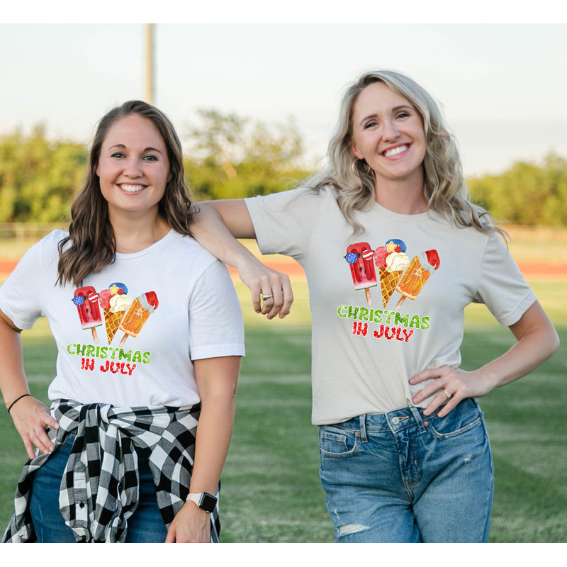 Christmas in July shirt, ice cream shirt, retro christmas in July, funny shirts, celebrate Christmas in July tee, graphic tee, trendy tshirt - 3.jpg