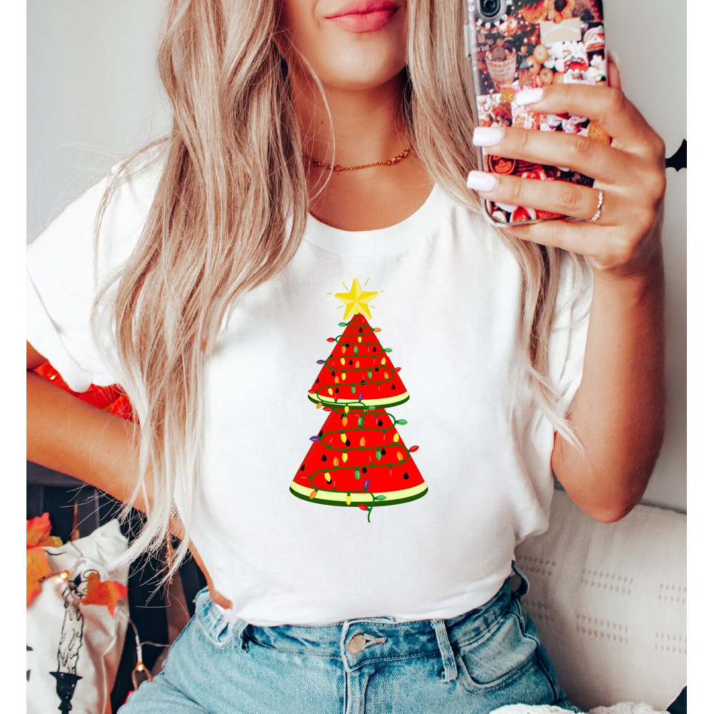 Christmas In July Shirt, Xmas in July Gift, Tropical Christmas Shirt, Watermelon TShirt,Summer Santa Shirt,Mele Kalikimaka Gift Shirt, NR606 - 6.jpg