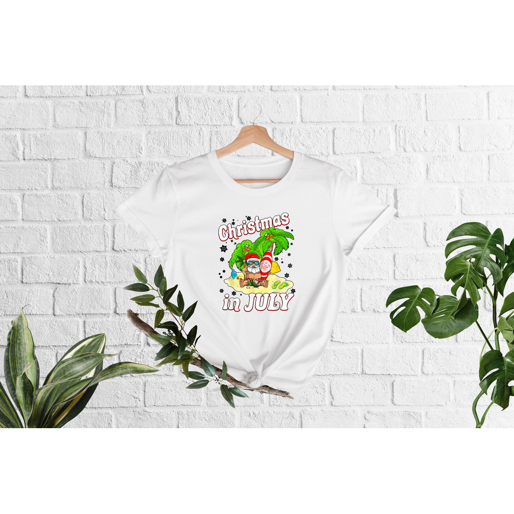 Christmas in July T-shirt, Santa At The Beach, Summer Vacation, Summer Santa, Xmas In July Shirt, Xmas In Summer Shirt, Beach Vacation Tee - 2.jpg